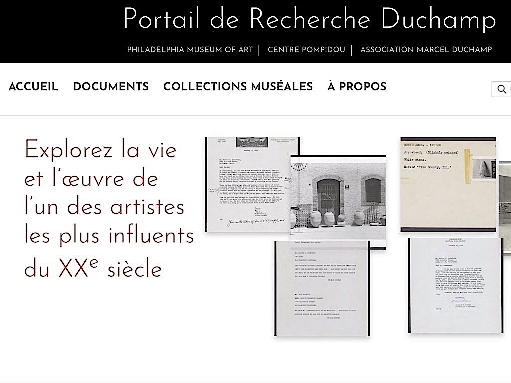 Capture d’écran de la page d’accueil du ’’Portail Marcel Duchamp’’ © DR